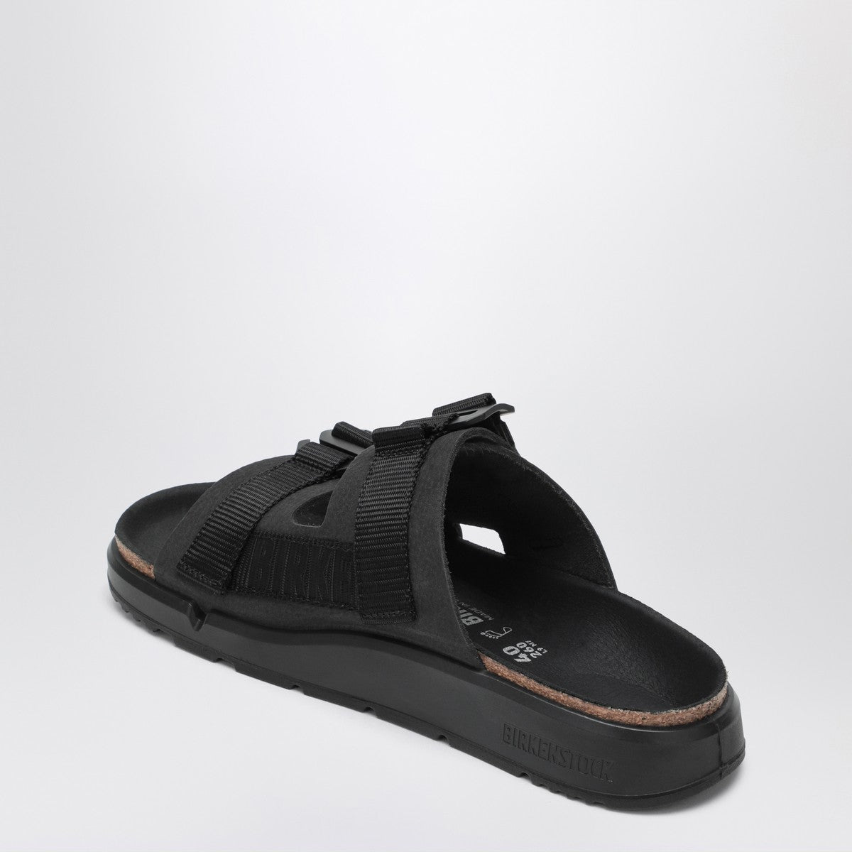 Birkenstock Shinjuku black leather and textile slipper