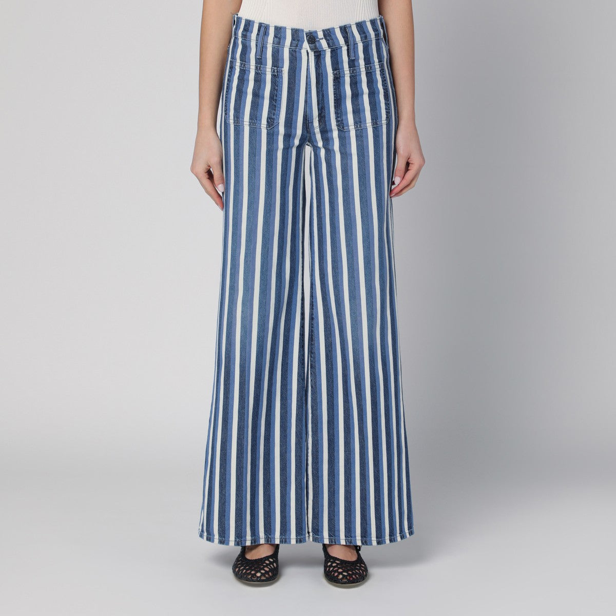 Mother Jeans The Patch Pocket Twister Sneak striped