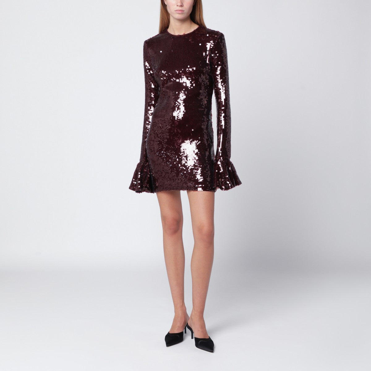 ROTATE Birger Christensen Bordeaux sequin mini dress