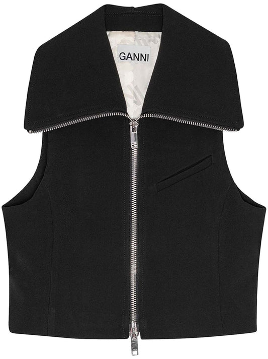 بلوزة بدون أكمام من Ganni مزودة بسحاب.