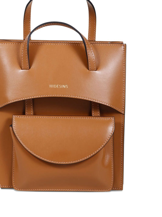 حقيبة يد صغيرة من الجلد مزودة بغطاء من HIDESINS