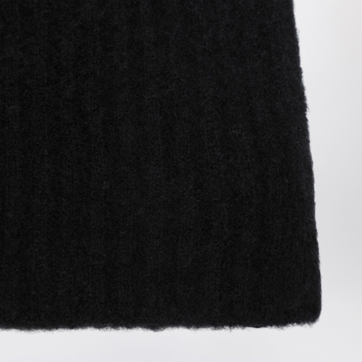 Roberto Collina Black cashmere ribbed beanie