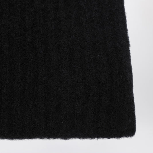 Roberto Collina Black cashmere ribbed beanie