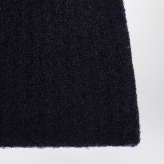 Roberto Collina Cashmere ribbed navy hat