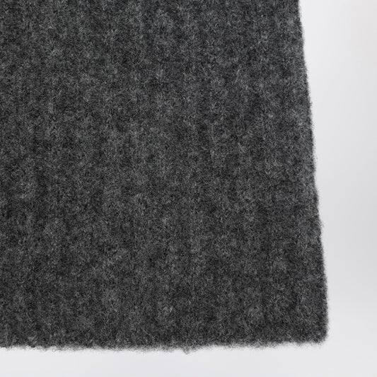 Roberto Collina Charcoal cashmere ribbed beanie