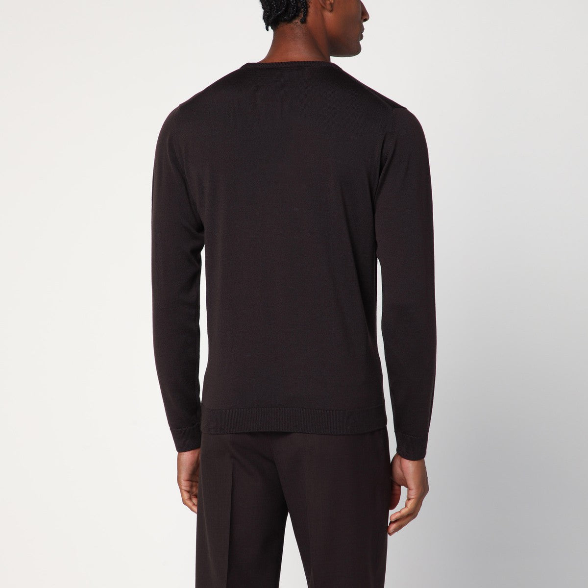 Roberto Collina Brown crew neck wool sweater