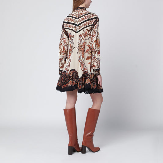 FARM Rio Sand Majestic Garden Lace mini dress