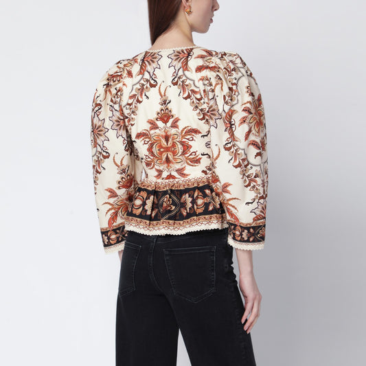 FARM Rio Sand “Majestic Garden Lace” blouse
