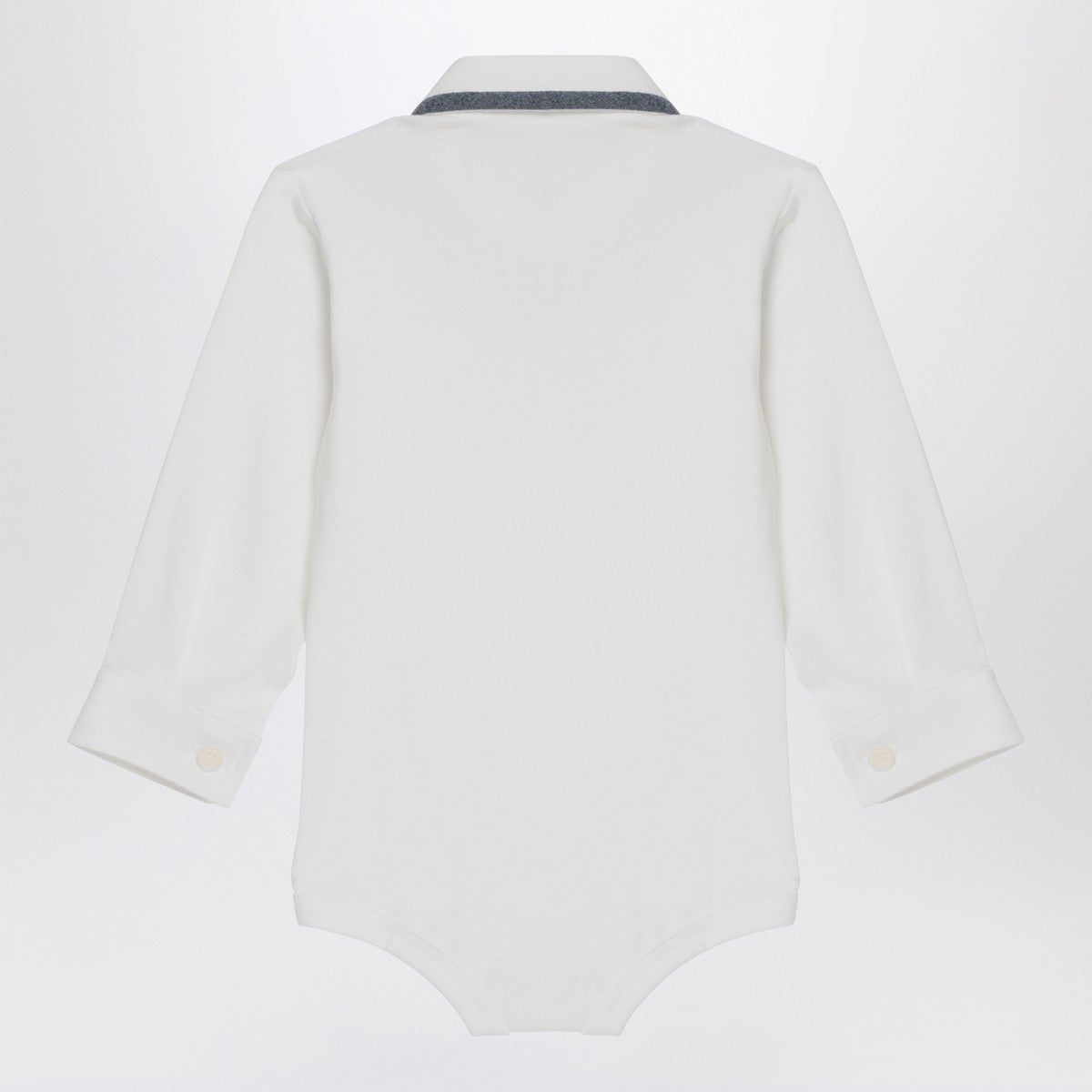 Il Gufo Milk-white cotton shirt bodysuit