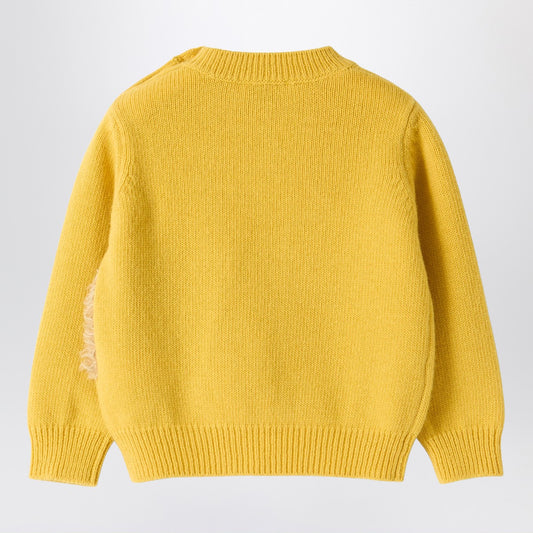 Il Gufo Yellow wool sweater with curly texture