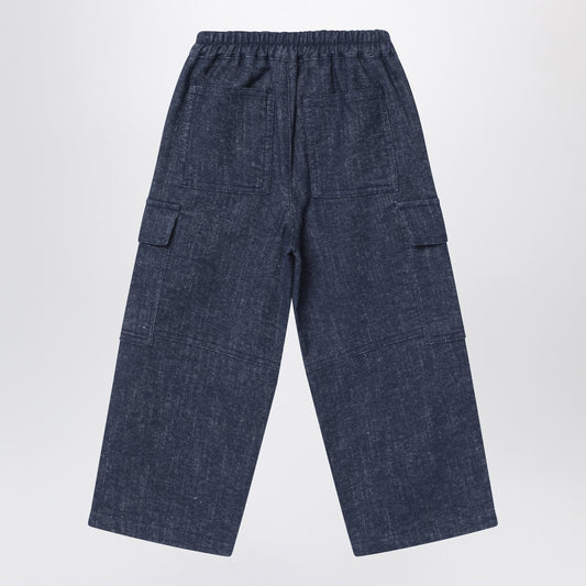 Il Gufo Blue denim cargo pants