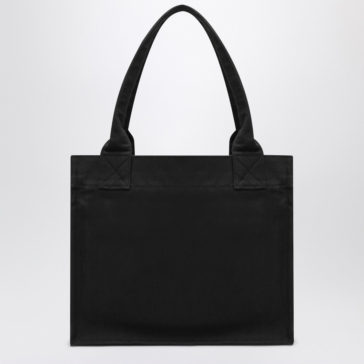 GANNI Large black canvas tote bag