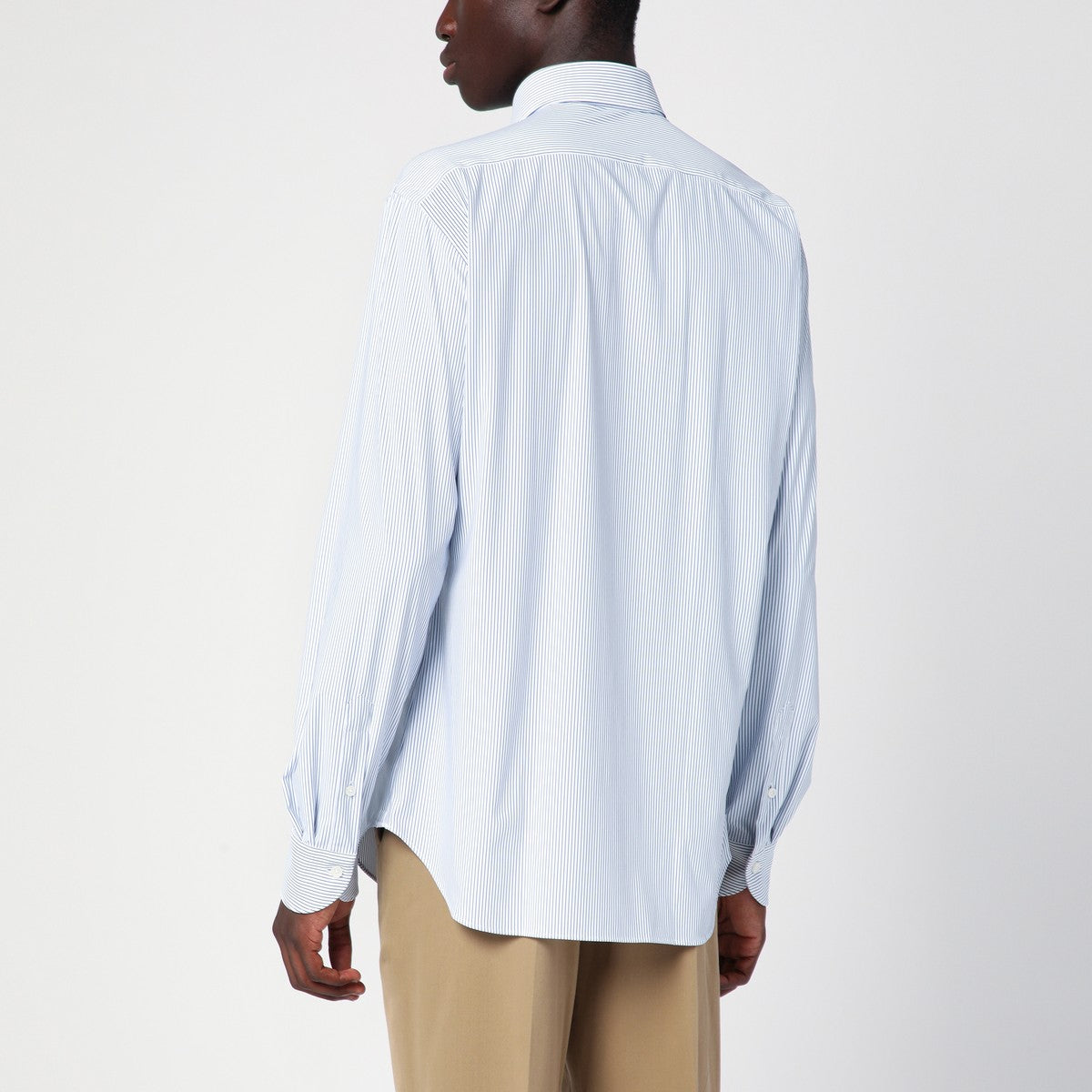 XACUS Striped blue poplin Active shirt