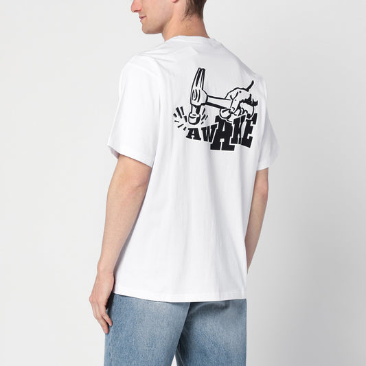 Awake NY White T-shirt with hammer print
