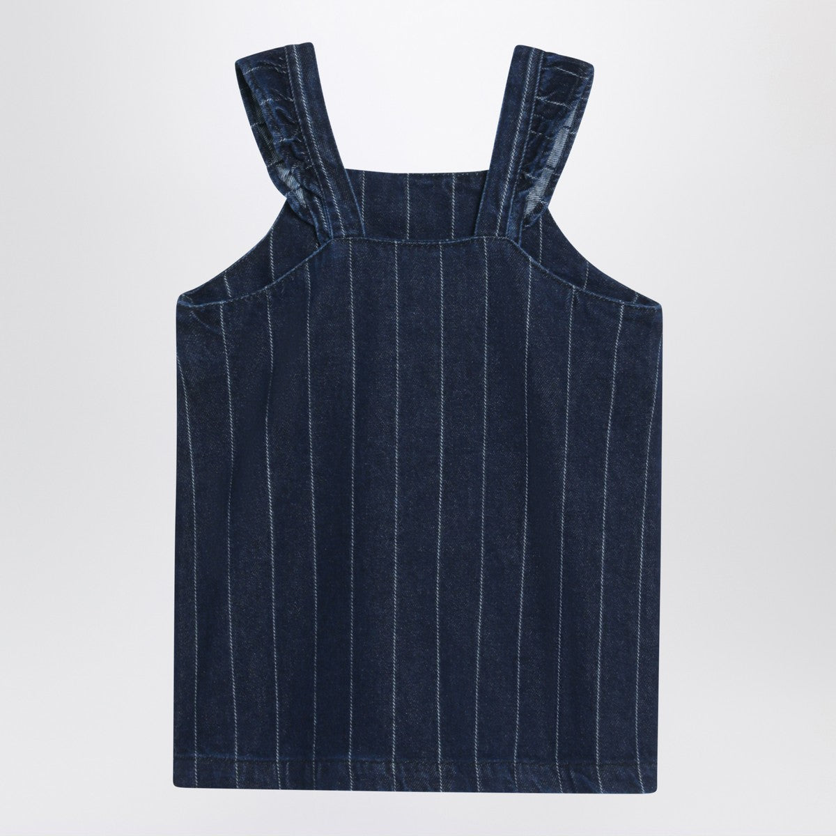 Bobo Choses Navy blue denim dress with train