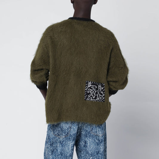 Brain Dead Olive green alpaca-blend sweater