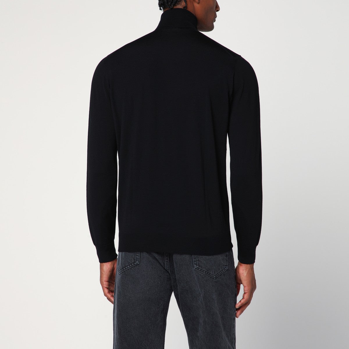 Drumohr Black wool turtleneck sweater