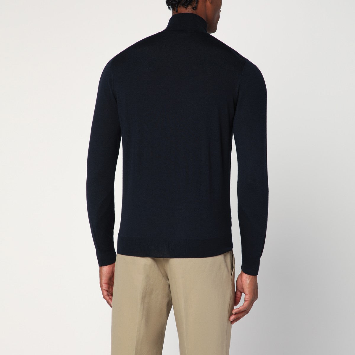 Drumohr Navy blue wool turtleneck sweater