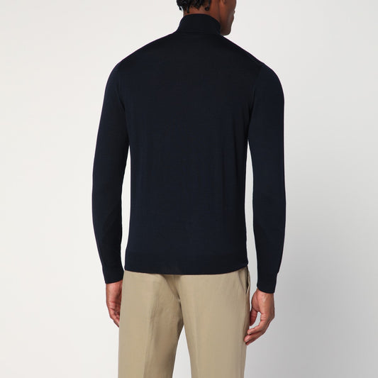 Drumohr Navy blue wool turtleneck sweater