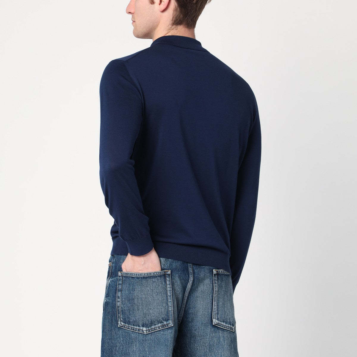 Drumohr Blue cotton polo shirt