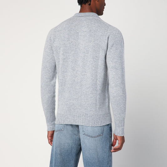Drumohr Grey lambswool polo