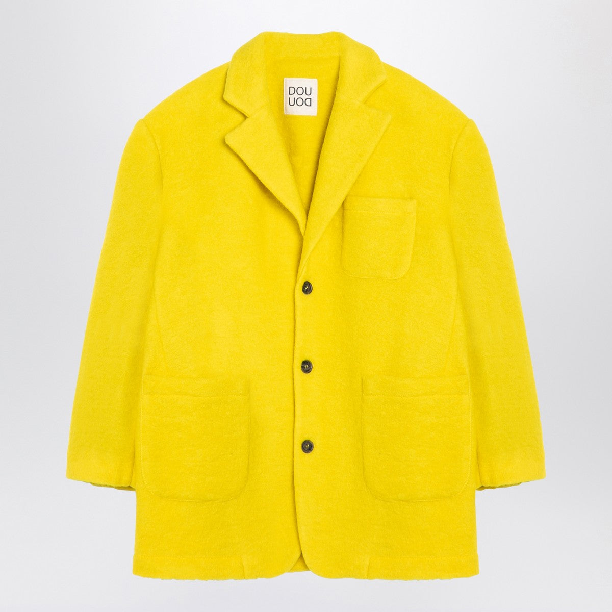 Douuod Yellow single-breasted coat in wool blend