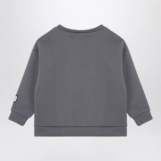 Douuod Grey cotton blend crew-neck sweatshirt