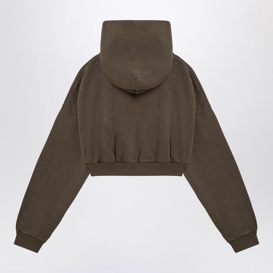 Entire Studios Organic cotton military green cropped sweatshirt