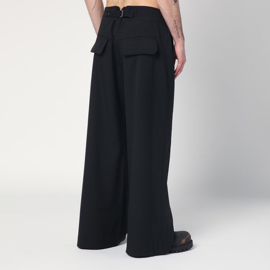 Entire Studios Wide black wool-blend trousers