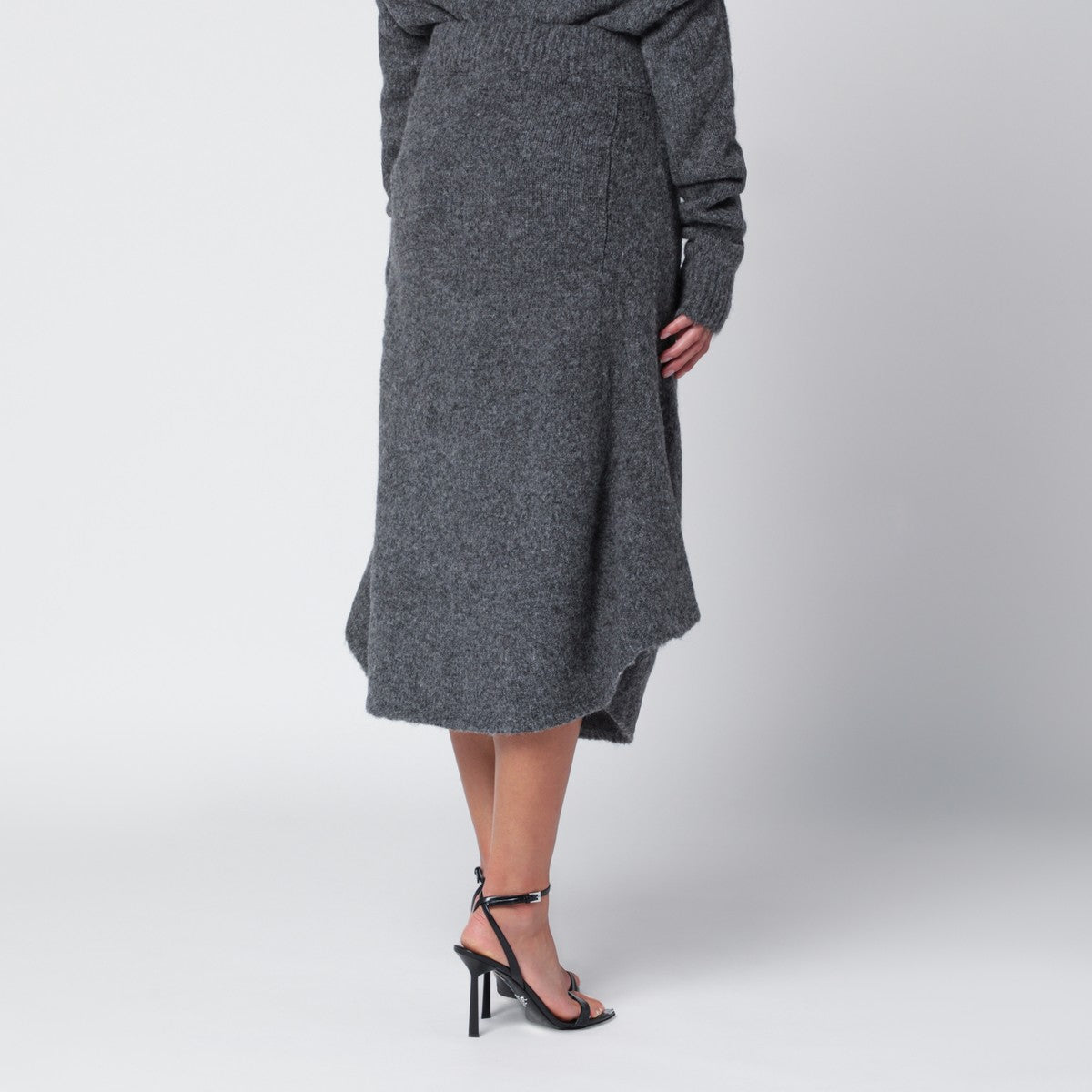 Entire Studios Smoke grey wool-blend midi skirt
