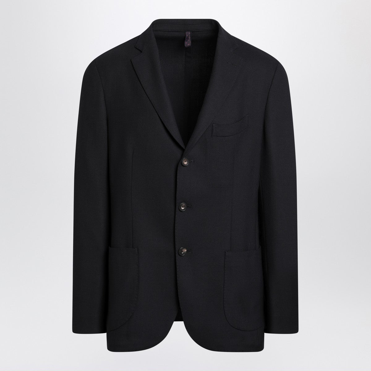 Santaniello Blue wool blend single-breasted jacket