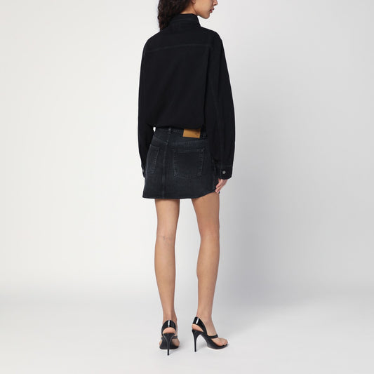 HAIKURE Washed black Tamu mini dress in denim