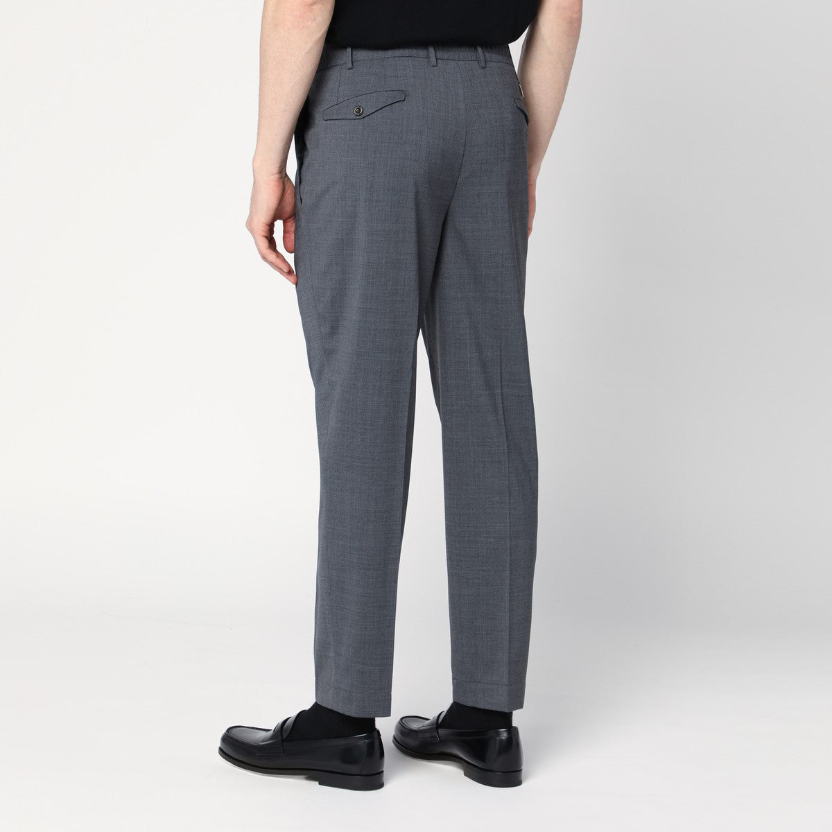 Santaniello Anthracite grey wool blend trousers