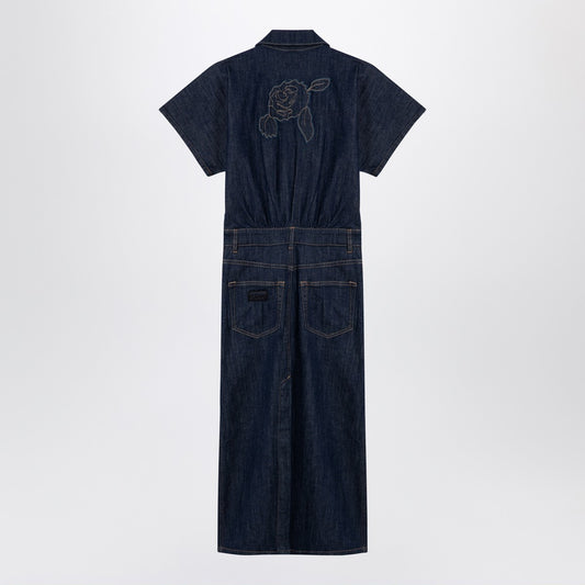 GANNI Blue midi dress in organic denim