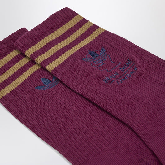 adidas x Brain Dead Maroon red socks with logo