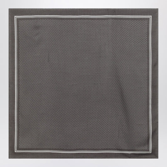 Destin Grey wool polka-dot bandana