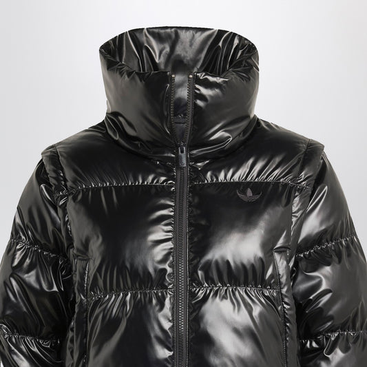 adidas Originals Shiny black convertible cropped puffer jacket