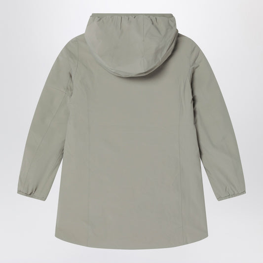 جاكيت K-Way Denise Warm القابل للعكس، باللونين أخضر/أبيض زهرة الغاردينيا.