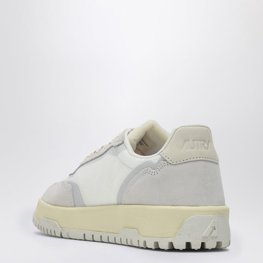 AUTRY White/grey leather and mesh low CLC trainer