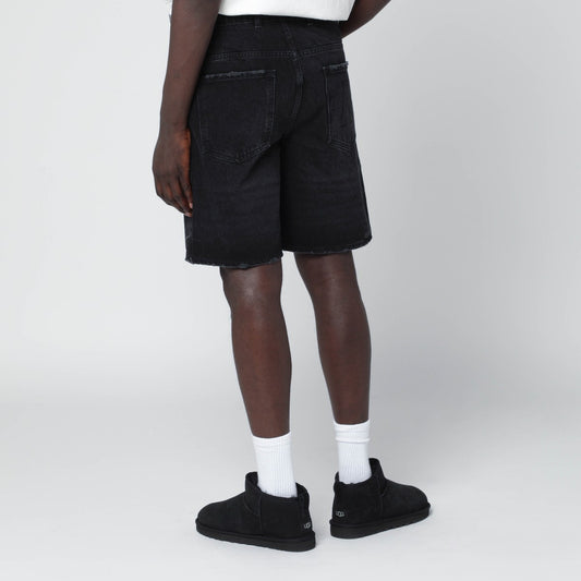Represent Black denim Bermuda shorts