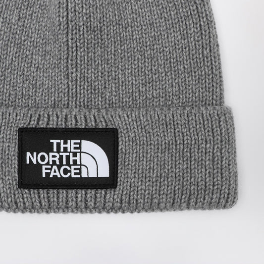 The North Face Grey beanie with logo patch