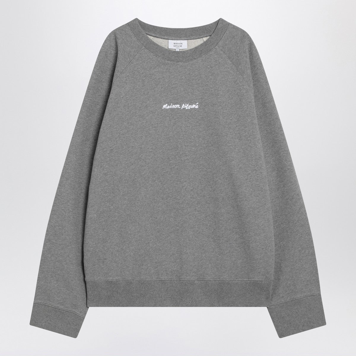Maison Kitsuné Grey cotton crew-neck sweatshirt