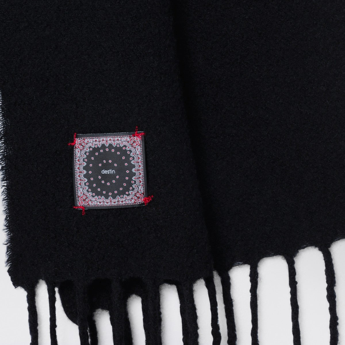 Destin Black wool and cahsmere scarf