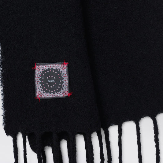 Destin Black wool and cahsmere scarf