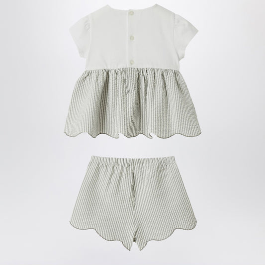 Il Gufo Granite-coloured outfit in jersey and seersucker