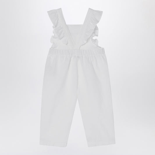 Il Gufo White linen overall with ruffles