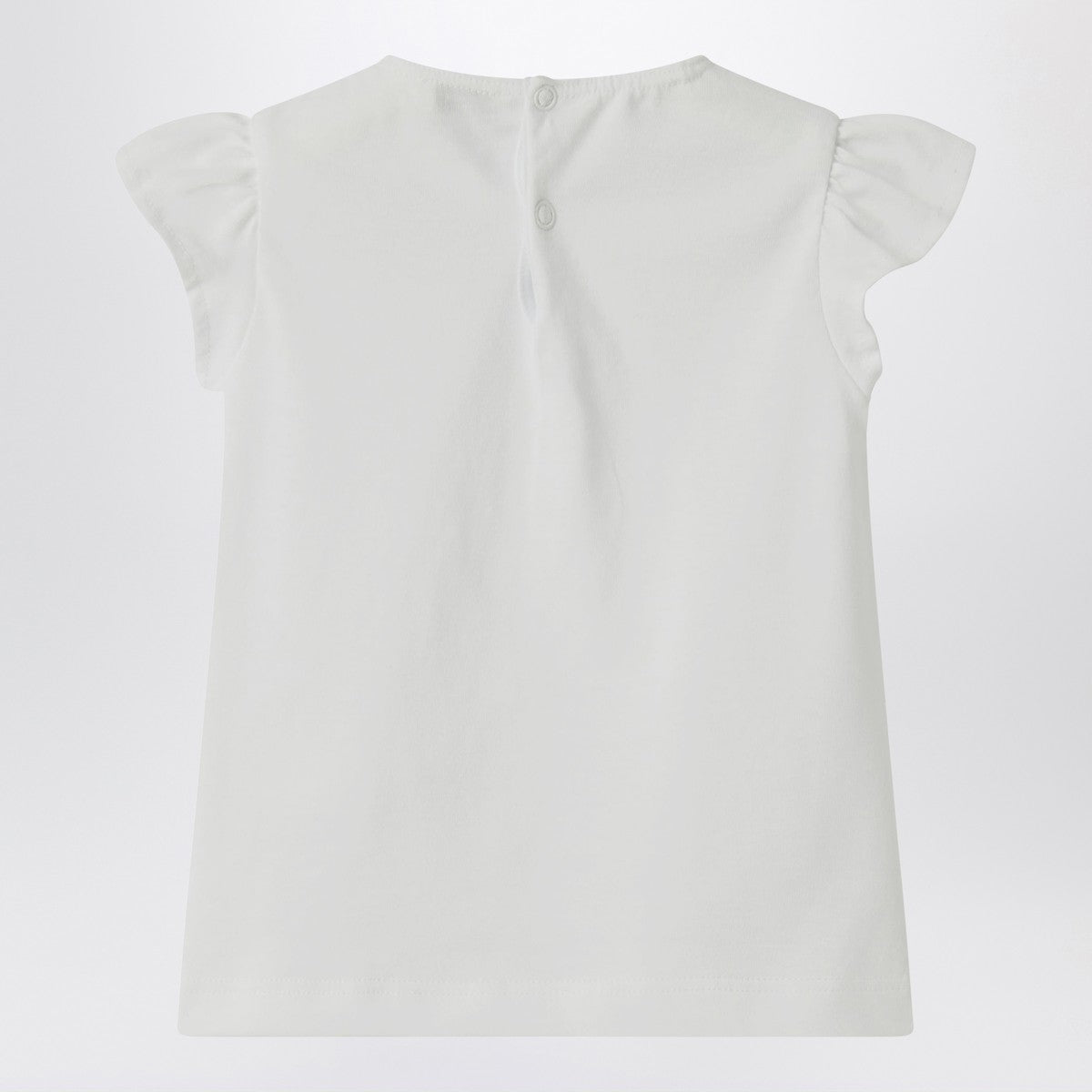 Il Gufo White T-shirt with ruffled sleeves