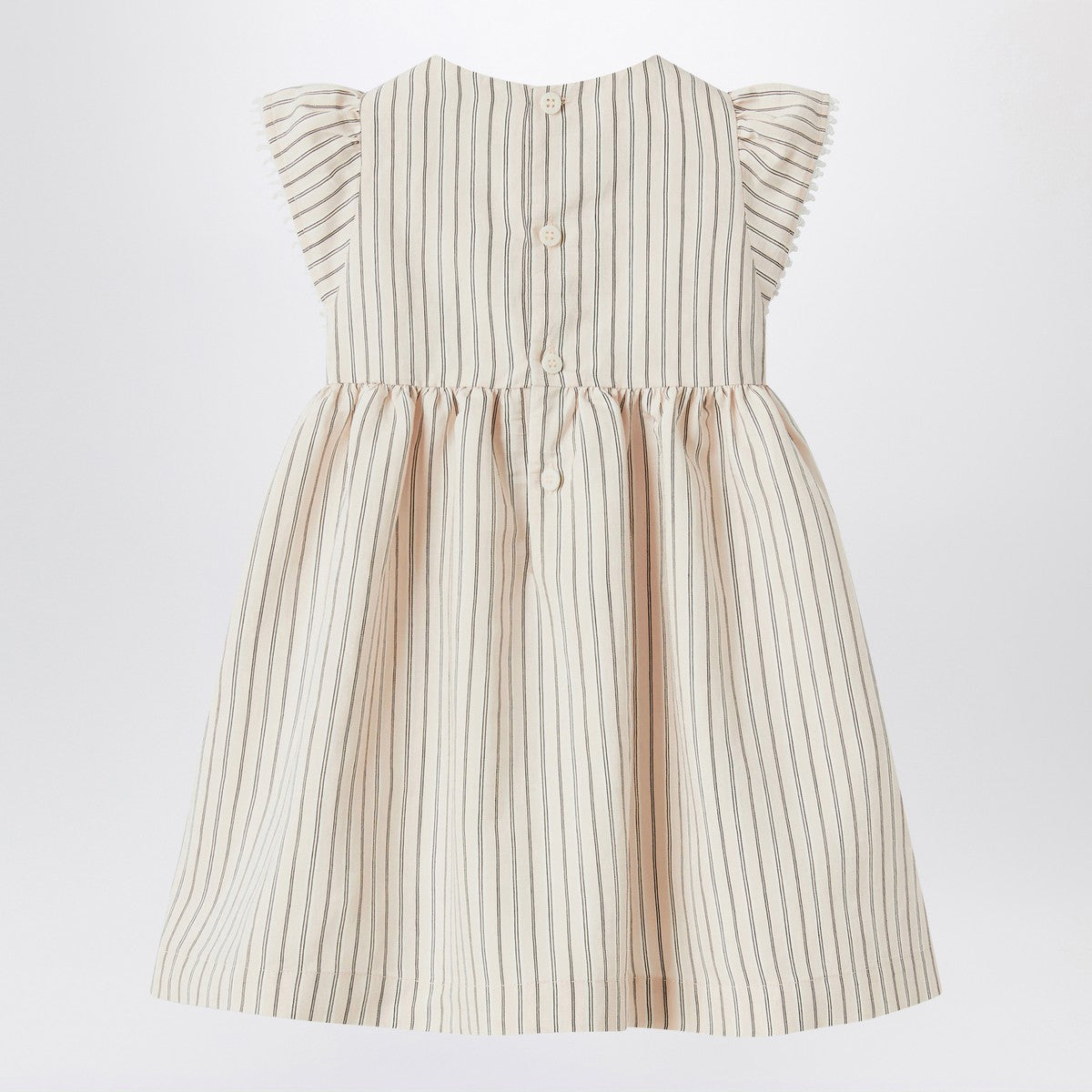 Il Gufo Striped dress with ruffles
