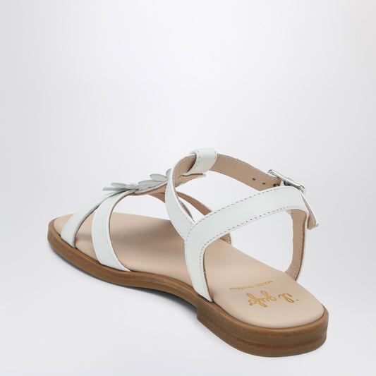 Il Gufo White sandal with applied flowers