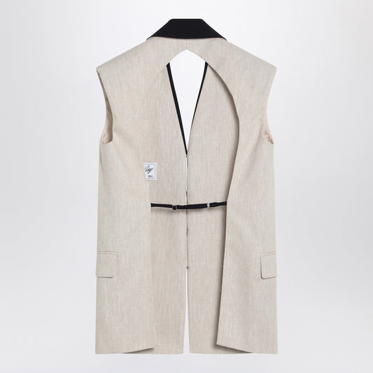 Erika Cavallini Linen waistcoat with open back